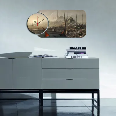 Produktbild von Opviq, YMS- HMA5101, Bunt, Wanduhren, 68 x 32 cm, 100% MDF (Dicke: 3 mm)