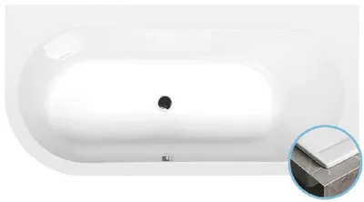 Zdjęcie produktu dla Wanny Polysan - Wanna asymetryczna, 1650x800x480 mm, prawa, biała 34611S