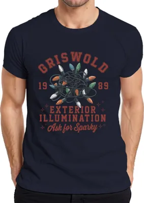 Produktbild von Griswold Exterior Illumination Lichterkette Rot - Weihnachten Christmas Xmas Herren T-Shirt, Navy, 3XL