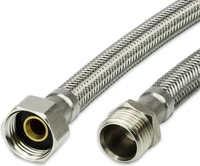Produktbild von AWM Edelstahl Flexschlauch (DN8) 1/2" ÜM x 1/2" AG - 90 cm Armaturn Panzerschlauch Sanitär Hauswasserwerk
