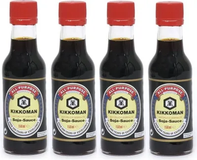 Produktbild von 4er Pack KIKKOMAN Sojasauce (4x 150ml) | Soja Sauce | Soy Sauce