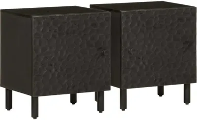 Produktbild von Nachttische 2 Stk. Schwarz 40x33x46 cm Massivholz Mango