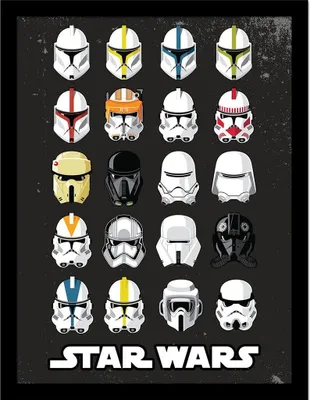 Immagine prodotto di Star Wars - Poster incorniciato, Casco PM11206 (Taglia unica) (Nero/Colore)