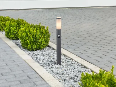 Produktbild von LED Wegeleuchte mit Bewegungsmelder für Garten Wegbeleuchtung Anthrazit, H 80cm