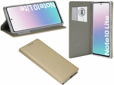 Obrázek produktu pro cofi1453 Smart book pouzdro pro SAMSUNG GALAXY NOTE 10 LITE ( N770F ) pouzdro na mobilní telefon peněženkové pouzdro s funkcí stojánku, slot na karty zlaté barvy