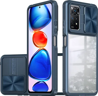 Produktbild von Redmi Note 11 Pro Hülle, TPU Bumper mit mit Schiebe Kamera Schutz Klar Schutzhülle für Xiaomi Redmi Note 11 Pro 5G/4G Blau