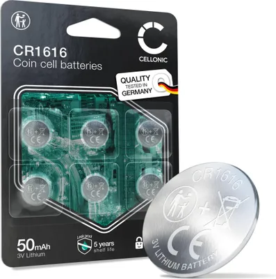 Produktbild von CELLONIC CR1616 Knopfzellen-Batterien Lithium kompatibel mit Autoschlüssel, Uhren, Sensoren - x6-Pack