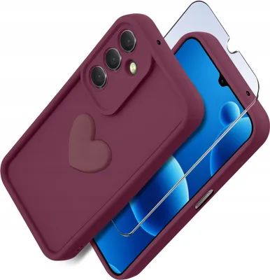 Obrázok produktu pre Puzdro pre Samsung A26 5G silikónové matné srdce + ochranné sklo 9H