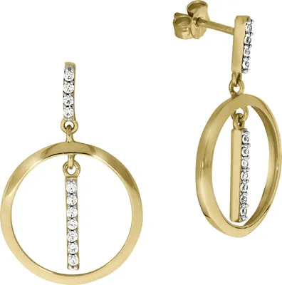 Produktbild von Celesta Gold Ohrring 375/- Gold 2,7cm gelb Zirkonia weiß 371320847-2