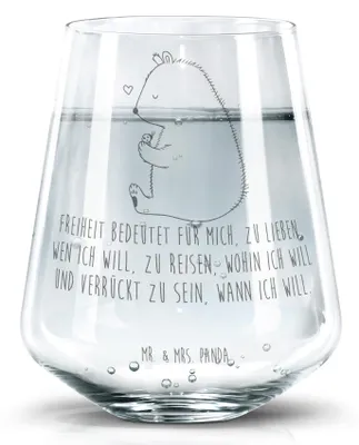 Produktbild von Mr. & Mrs. Panda Trinkglas Bär Marienkäfer - Transparent - Geschenk, Liebe, Das Leben Ist schön, Teddy, Wasserglas, Trinkgefäß, Becherglas, Freiheit, Tumbler Glas