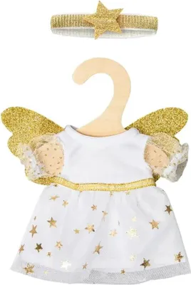 Zdjęcie produktu dla Sukienka dla lalki Anioł Stróż z opaską na włosy w gwiazdki, mini, rozmiar 20-25 cm