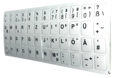 Immagine prodotto di Adesivo per tastiera TEDESCO - Argento MATT 48 tasti 1,1 cm x 1,3 cm Adesivo per tastiera autoadesivo compatibile per notebook Medion