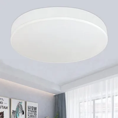 Produktbild von ZMH LED Deckenleuchte Wohnzimmer Rund Weiß Stoffshirm,  Modern Schlafzimmerlampe 3000K 12W Warmweiß Ø30cm für Küche Flur Schlafzimmer Wohnzimmer
