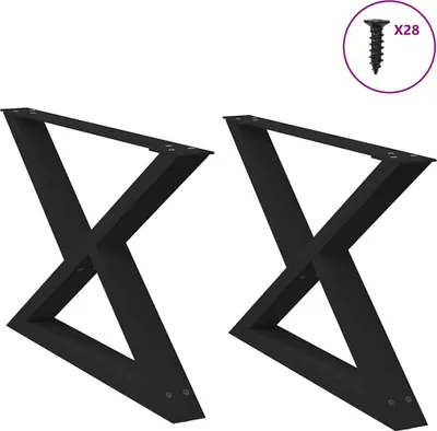Obrázek produktu pro Nohy konferenčního stolku 2 ks černé 70 x (42-43,3) cm ocelové