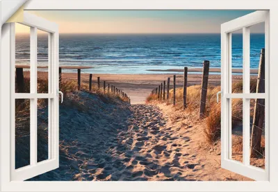 Produktbild von ARTland Wandbild, selbstklebend Weg zum Nordseestrand, weiß Größe: 100x70 cm