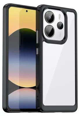 Obrázek produktu pro Pro Xiaomi Redmi Note 14 4G Colorful série TPU akryl hybridní ochranné pouzdro černé