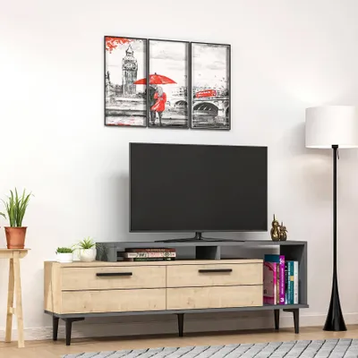 Obrázek produktu pro ORIN TV stolek na nožičkách, dub / antracit