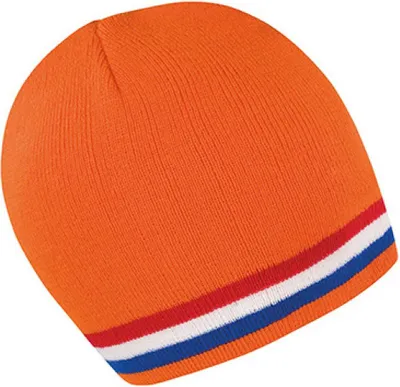 Produktbild von Result Winter Essentials R368X | National Beanie Wintermütze - Farbe: Orange/Red/White/Royal - Größe: One Size