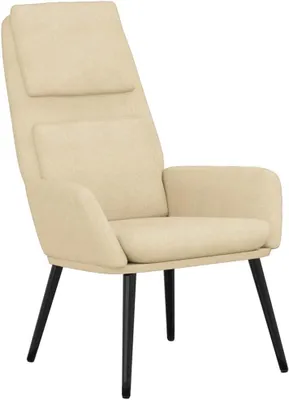 Immagine prodotto di Poltrona moderna, color crema, dimensioni 70 x 77 x 98 cm, realizzata in tessuto con struttura in metallo e braccioli, ideale per il soggiorno, la camera da letto o il balcone