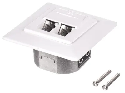 Zdjęcie produktu dla Gniazdo Podtynkowe Kompletne 2Xrj45 8P8C Ftp Cat6 Netrack