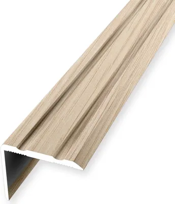 Produktbild von Treppenkantenprofil 20 x 24.5 x 1000 mm Treppenkante Winkelleiste Treppenprofil Aluminium eloxiert Geriffelt Selbstklebend Eiche weiß gekalkt Küberit