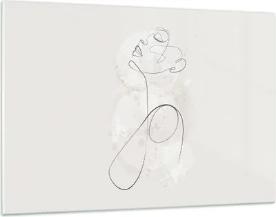 Produktbild von Bilder auf glas - Einteilig - Frau eins Linie - 120x80cm - Glasbilder - Wandbilder - Bilder - zum Aufhängen bereit - Wanddekoration aus Glas - Glas Bilder - Wandbild auf Glas - GAA120x80-4576