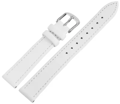 Produktbild von Echtleder-Uhrenarmband, weiß, 10 mm - 22 mm