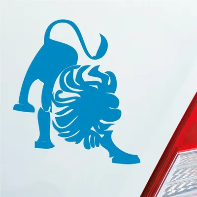 Produktbild von Auto Aufkleber Sternzeichen Löwe Lion KFZ Roller 9x10 cm Hellblau Sticker Heckscheibenaufkleber