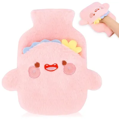 Produktbild von Wärmflasche Wärmekissen Wärmeflasche - 1 Liter - PVC - Mit Fleece-Bezug - Rosa