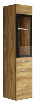 Image de Armoire de rangement Rio Hauteur 131 cm Chene Marron - Meuble de rangement haut placard armoire colonne