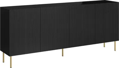 Immagine prodotto di Dmora Credenza Cartaxo 42x200x82h cm Nero, 4 Ripiani 8 Vani
