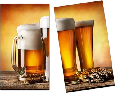 Produktbild von Spritzschutz Herdabdeckplatte Schneidebrett aus Glas Drei Weizen 2-Teilig (60x52cm)