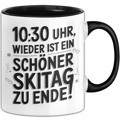 Produktbild von Skifahren Tasse Geschenk Wieder ein schöner Skitag Skifahrer (Schwarz)