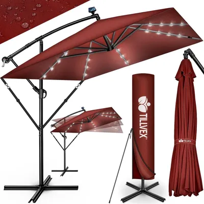 Image de Parasol déporté rectangulaire - Ø 330 cm - Aluminium - Avec pied - Protection UV et imperméable
