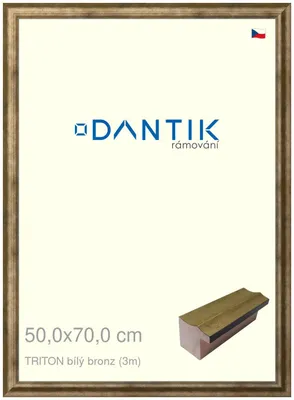 Obrázok produktu pre Rám DANTIK 50x70 | TRITON biely bronz (Plexi Clear)
