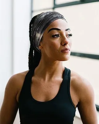 Produktbild von 6 breite Stirnbänder für Damen, extra große Turban-Haarbänder im Boho-Stil mit elastischem, gedrehtem Knoten