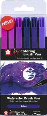 Immagine prodotto di SAKURA POXBR6F Penna a pennello per colorare Koi "Galaxy", 6 colori