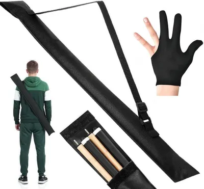 Produktbild von Billardqueue-Tasche mit Handschuh – Queue-Tasche für 1–2 Queues – Für Poolbillard & Snooker