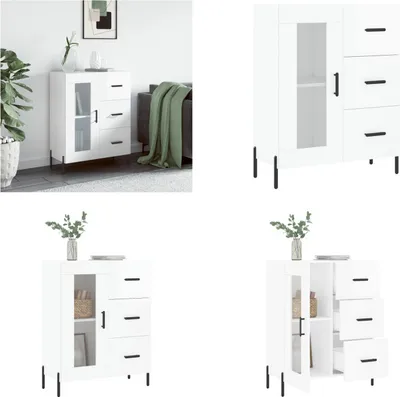 Produktbild von vidaXL Sideboard Hochglanz Weiß 69,5x34x90 cm Holzwerkstoff - Sideboard - Sideboards - Schrank - Schränkchen