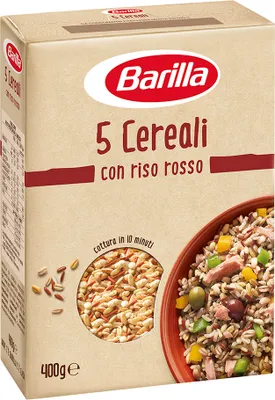 Produktbild von 12x Pasta Barilla - Mix 5 Cereali Con Riso Rosso - 400g - Italienische Nudeln mit Müsli