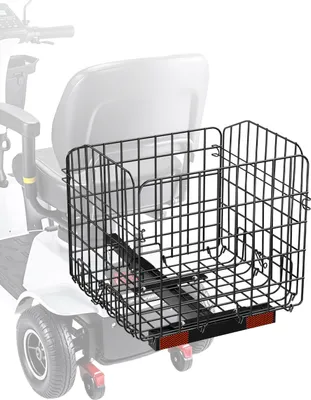 Immagine prodotto di Cestino posteriore per scooter elettrico VEVOR, funziona con ricevitore da 1 pollice, compatibile con la maggior parte degli scooter elettrici, ausili per la deambulazione, dimensioni 45 x 45 x 39 cm