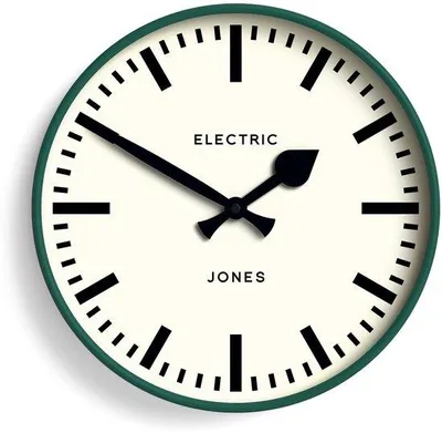 Image de Horloge murale ronde de 30 cm, vert foncé – Horloge de cuisine moderne