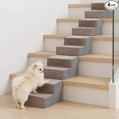 Imagen del producto de 4 rampas para perros para escaleras, ayuda antideslizante para perros en escaleras
