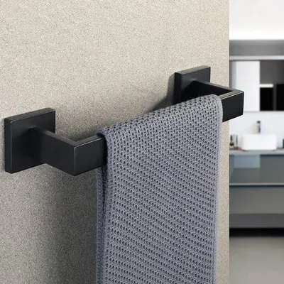 Productafbeelding van Famanu handdoekhouder, wandmontage, 30 cm - Mat zwart