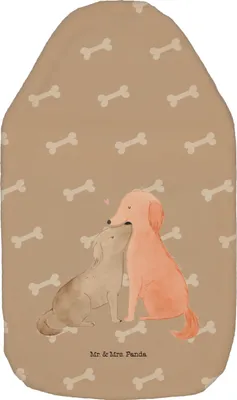 Produktbild von Mr. & Mrs. Panda Wärmflasche Hunde Liebe - Hundeglück - Geschenk, Hund, Herz, Bettflasche, Wärmekissen, Liebespaar, Sprüche, mit Bezug, Flauschige, Wärmflaschen