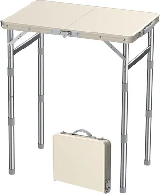 Produktbild von Campingtisch 58 x 40 cm, Aluminiumgestell, 3 Höhen verstellbar, für Außenbereich