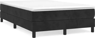 Image de vidaXL Lit boxspring avec matelas noir 120x190 cm velours