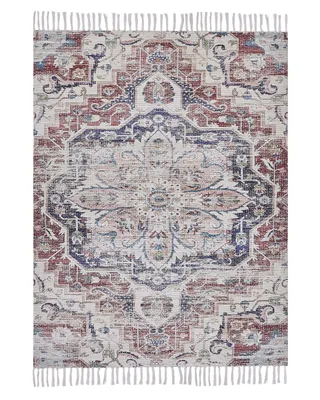 Obrázek produktu pro BELIANI Koberec vícebarevný polyester a bavlna 140 x 200 cm orientální vzor se střapci obývací pokoj ložnice