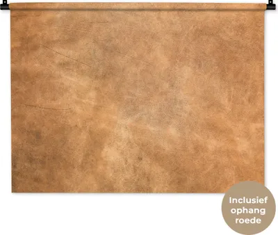 Produktbild von MuchoWow® Wandteppich Wandbehang Leder - Strukturiert - Lederoptik - Braun 90x67.5 cm Tapisserie Dekoration Wandtuch - Fototeppich - Wand-Skulpturen