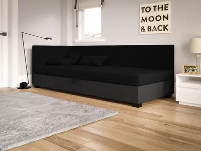 Obrázok produktu pre Jednolôžková čalúnená posteľ 80x195 LOCIKA PLUS 1 - čierna / šedá